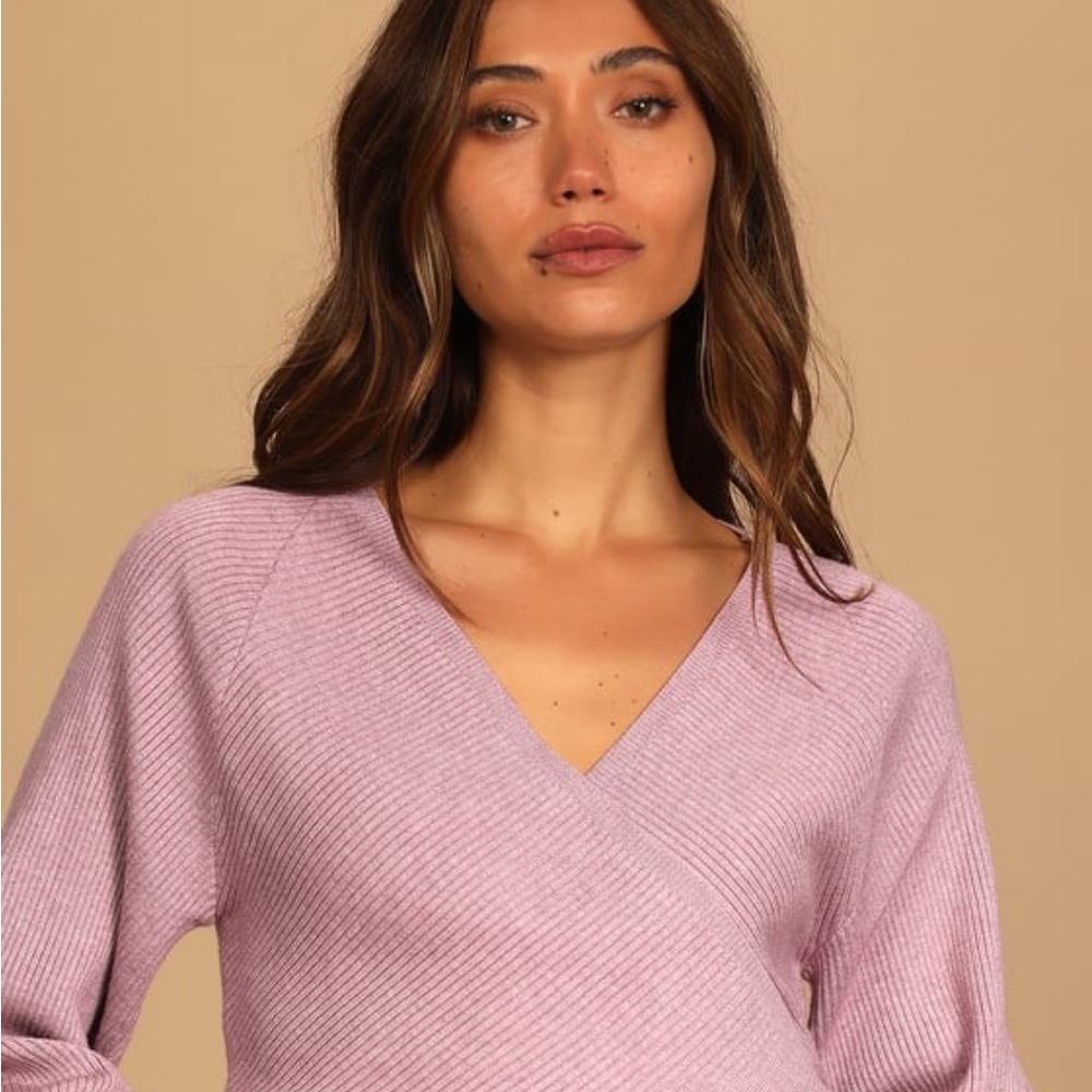 Pink V-Neck Sweater - Picture 2 of 6